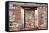 ¡Viva Mexico! Window View - Guanajuato Colorful City-Philippe Hugonnard-Framed Stretched Canvas