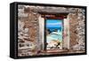 ?Viva Mexico! Window View - Isla Mujeres Coastline-Philippe Hugonnard-Framed Stretched Canvas