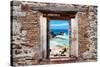 ?Viva Mexico! Window View - Isla Mujeres Coastline-Philippe Hugonnard-Stretched Canvas