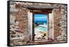 ?Viva Mexico! Window View - Isla Mujeres Coastline-Philippe Hugonnard-Framed Stretched Canvas