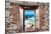 ?Viva Mexico! Window View - Isla Mujeres Coastline-Philippe Hugonnard-Stretched Canvas