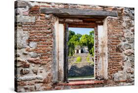 ¡Viva Mexico! Window View - Mayan Ruins in Palenque-Philippe Hugonnard-Stretched Canvas