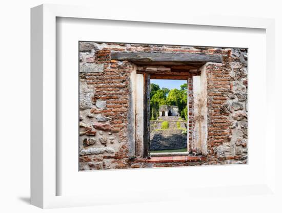 ¡Viva Mexico! Window View - Mayan Ruins in Palenque-Philippe Hugonnard-Framed Photographic Print