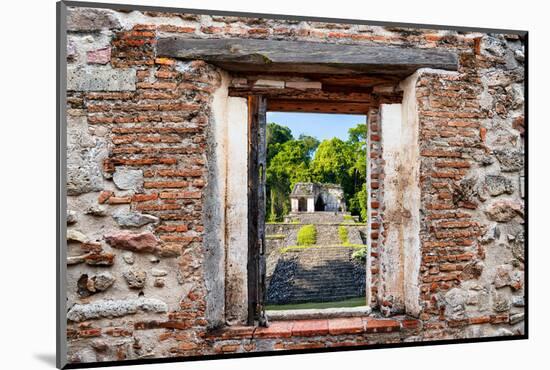 ¡Viva Mexico! Window View - Mayan Ruins in Palenque-Philippe Hugonnard-Mounted Photographic Print