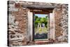 ¡Viva Mexico! Window View - Mayan Ruins in Palenque-Philippe Hugonnard-Stretched Canvas