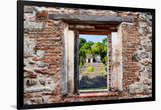 ¡Viva Mexico! Window View - Mayan Ruins in Palenque-Philippe Hugonnard-Framed Photographic Print