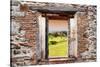 ¡Viva Mexico! Window View - Mayan Temple of Monte Alban at Sunset-Philippe Hugonnard-Stretched Canvas