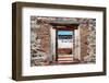 ¡Viva Mexico! Window View - Mexican Street with a red Bike-Philippe Hugonnard-Framed Photographic Print