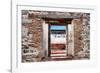 ¡Viva Mexico! Window View - Mexican Street with a red Bike-Philippe Hugonnard-Framed Photographic Print