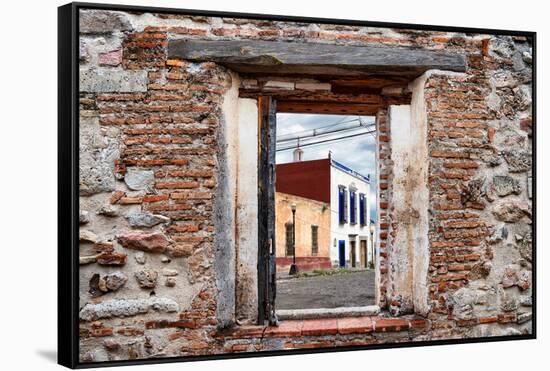 ¡Viva Mexico! Window View - Mexican Street-Philippe Hugonnard-Framed Stretched Canvas