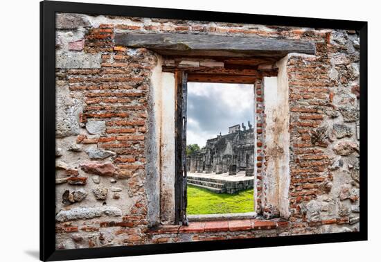 ¡Viva Mexico! Window View - One Thousand Mayan Columns in Chichen Itza-Philippe Hugonnard-Framed Photographic Print