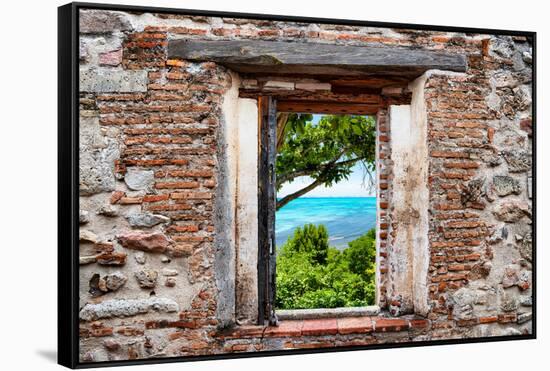 ¡Viva Mexico! Window View - Peaceful Paradise in Isla Mujeres-Philippe Hugonnard-Framed Stretched Canvas