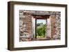 ¡Viva Mexico! Window View - Pyramid in Mayan City of Calakmul-Philippe Hugonnard-Framed Photographic Print