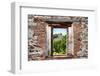 ¡Viva Mexico! Window View - Pyramid in Mayan City of Calakmul-Philippe Hugonnard-Framed Photographic Print