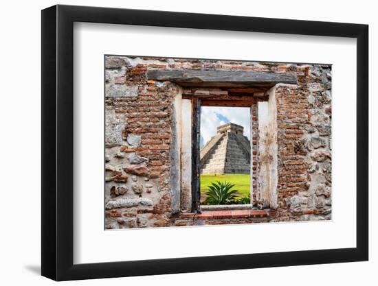 ¡Viva Mexico! Window View - Pyramid of the Chichen Itza-Philippe Hugonnard-Framed Photographic Print