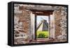 ¡Viva Mexico! Window View - Pyramid of the Chichen Itza-Philippe Hugonnard-Framed Stretched Canvas