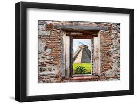 ¡Viva Mexico! Window View - Pyramid of the Chichen Itza-Philippe Hugonnard-Framed Premium Photographic Print