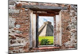 ¡Viva Mexico! Window View - Pyramid of the Chichen Itza-Philippe Hugonnard-Mounted Photographic Print