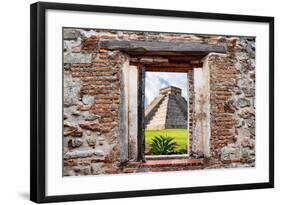 ¡Viva Mexico! Window View - Pyramid of the Chichen Itza-Philippe Hugonnard-Framed Photographic Print