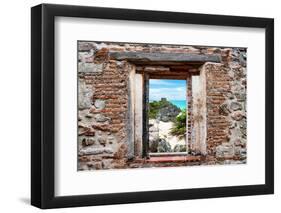 ¡Viva Mexico! Window View - Tulum Ruins along Caribbean Coastline-Philippe Hugonnard-Framed Photographic Print