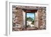 ¡Viva Mexico! Window View - Tulum Ruins along Caribbean Coastline-Philippe Hugonnard-Framed Photographic Print