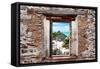 ¡Viva Mexico! Window View - Tulum Ruins along Caribbean Coastline-Philippe Hugonnard-Framed Stretched Canvas