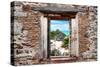 ¡Viva Mexico! Window View - Tulum Ruins along Caribbean Coastline-Philippe Hugonnard-Stretched Canvas