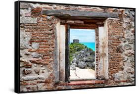 ¡Viva Mexico! Window View - Tulum Ruins-Philippe Hugonnard-Framed Stretched Canvas