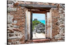 ¡Viva Mexico! Window View - Tulum Ruins-Philippe Hugonnard-Stretched Canvas