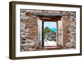 ¡Viva Mexico! Window View - Tulum Ruins-Philippe Hugonnard-Framed Photographic Print