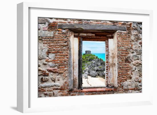 ¡Viva Mexico! Window View - Tulum Ruins-Philippe Hugonnard-Framed Photographic Print