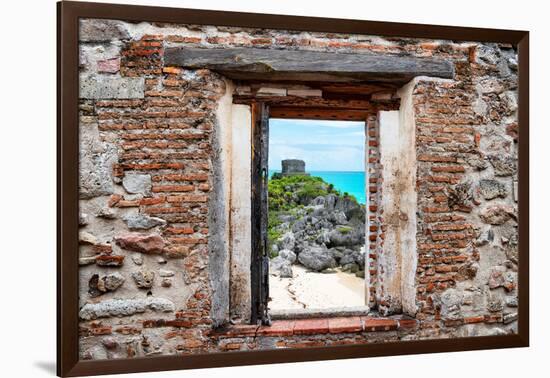 ¡Viva Mexico! Window View - Tulum Ruins-Philippe Hugonnard-Framed Photographic Print