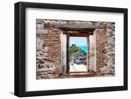 ¡Viva Mexico! Window View - Tulum Ruins-Philippe Hugonnard-Framed Photographic Print