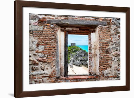 ¡Viva Mexico! Window View - Tulum Ruins-Philippe Hugonnard-Framed Photographic Print