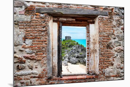 ¡Viva Mexico! Window View - Tulum Ruins-Philippe Hugonnard-Mounted Photographic Print