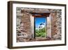 ¡Viva Mexico! Window View - White House in Isla Mujeres-Philippe Hugonnard-Framed Photographic Print