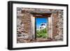 ¡Viva Mexico! Window View - White House in Isla Mujeres-Philippe Hugonnard-Framed Photographic Print