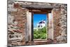 ¡Viva Mexico! Window View - White House in Isla Mujeres-Philippe Hugonnard-Mounted Photographic Print