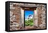 ¡Viva Mexico! Window View - White House in Isla Mujeres-Philippe Hugonnard-Framed Stretched Canvas
