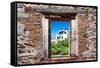 ¡Viva Mexico! Window View - White House in Isla Mujeres-Philippe Hugonnard-Framed Stretched Canvas