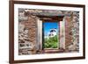 ¡Viva Mexico! Window View - White House in Isla Mujeres-Philippe Hugonnard-Framed Photographic Print