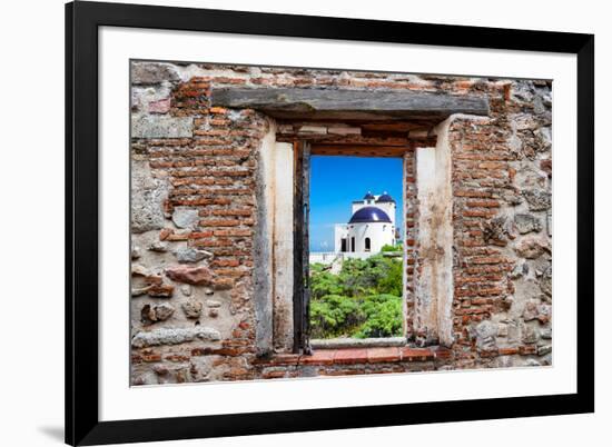 ¡Viva Mexico! Window View - White House in Isla Mujeres-Philippe Hugonnard-Framed Photographic Print