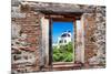 ¡Viva Mexico! Window View - White House in Isla Mujeres-Philippe Hugonnard-Mounted Photographic Print
