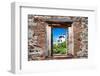 ¡Viva Mexico! Window View - White House in Isla Mujeres-Philippe Hugonnard-Framed Photographic Print