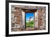 ¡Viva Mexico! Window View - White House in Isla Mujeres-Philippe Hugonnard-Framed Photographic Print