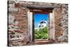 ¡Viva Mexico! Window View - White House in Isla Mujeres-Philippe Hugonnard-Stretched Canvas