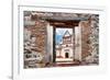 ¡Viva Mexico! Window View - White Mexican Church-Philippe Hugonnard-Framed Photographic Print