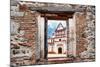 ¡Viva Mexico! Window View - White Mexican Church-Philippe Hugonnard-Mounted Photographic Print