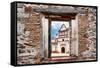 ¡Viva Mexico! Window View - White Mexican Church-Philippe Hugonnard-Framed Stretched Canvas