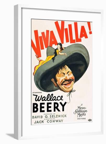 VIVA VILLA!, Wallace Beery on poster art, 1934.-null-Framed Art Print
